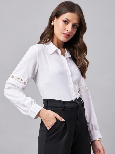 style quotient white regular fit shirt