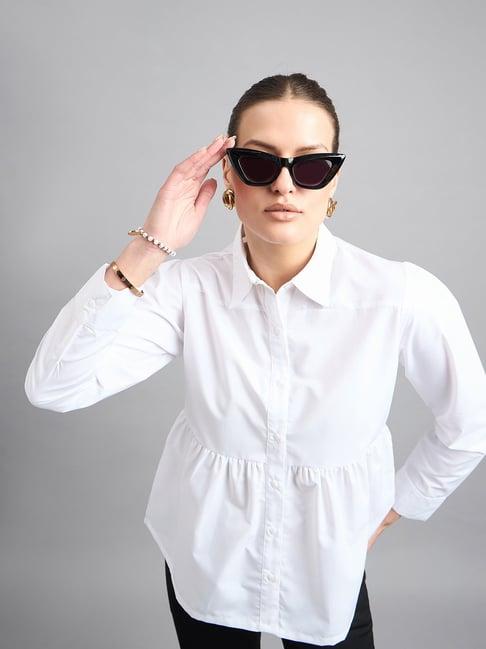 style quotient white regular fit shirt