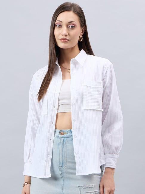 style quotient white relaxed fit shirt