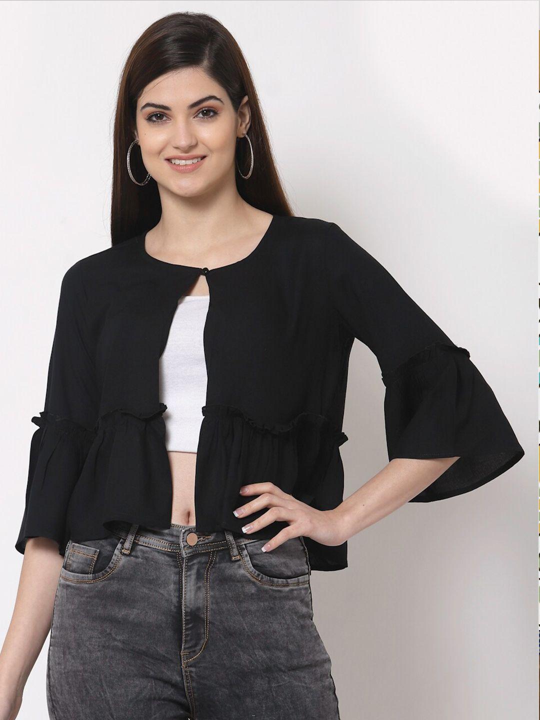 style quotient women black crop shrug