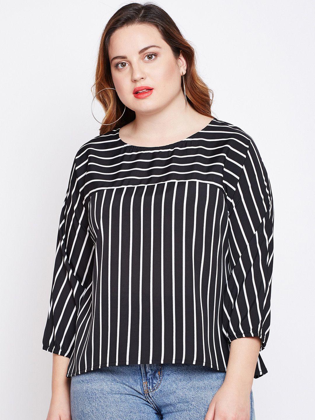 style quotient women black striped top