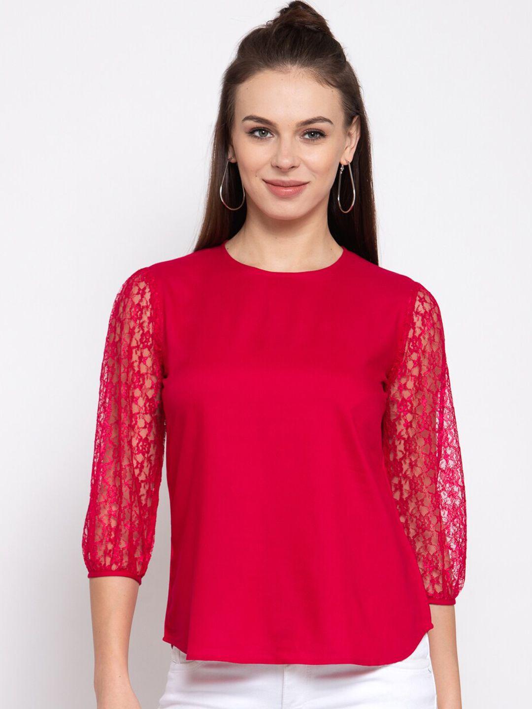 style quotient women fuchsia pink regular top