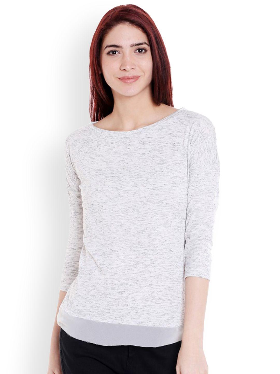 style quotient women grey self-design top