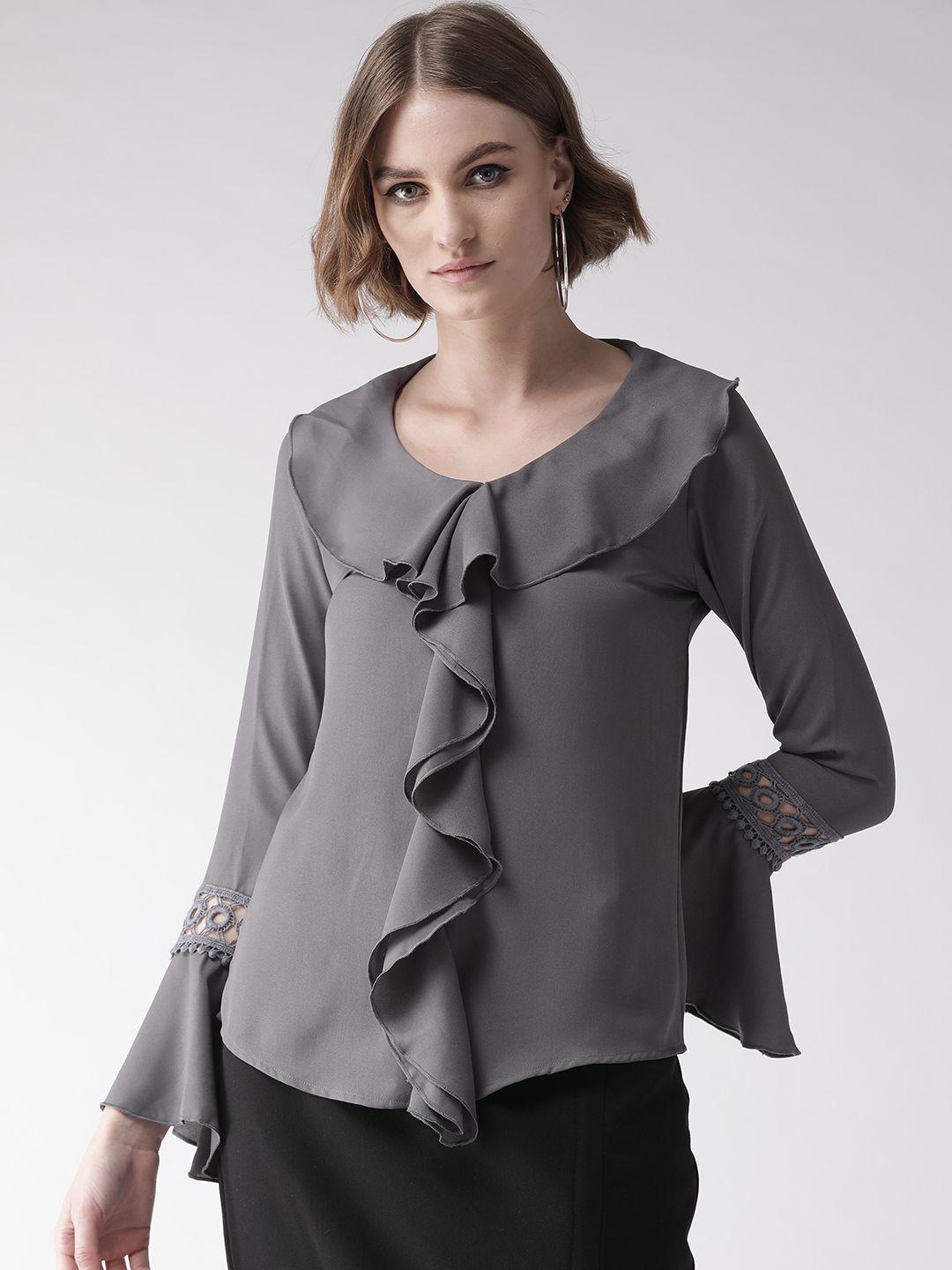 style quotient women grey solid top