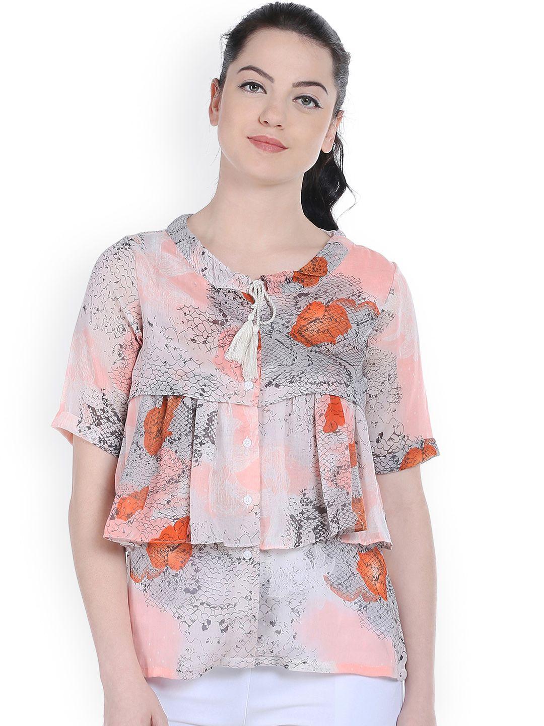 style quotient women multicoloured printed layered top