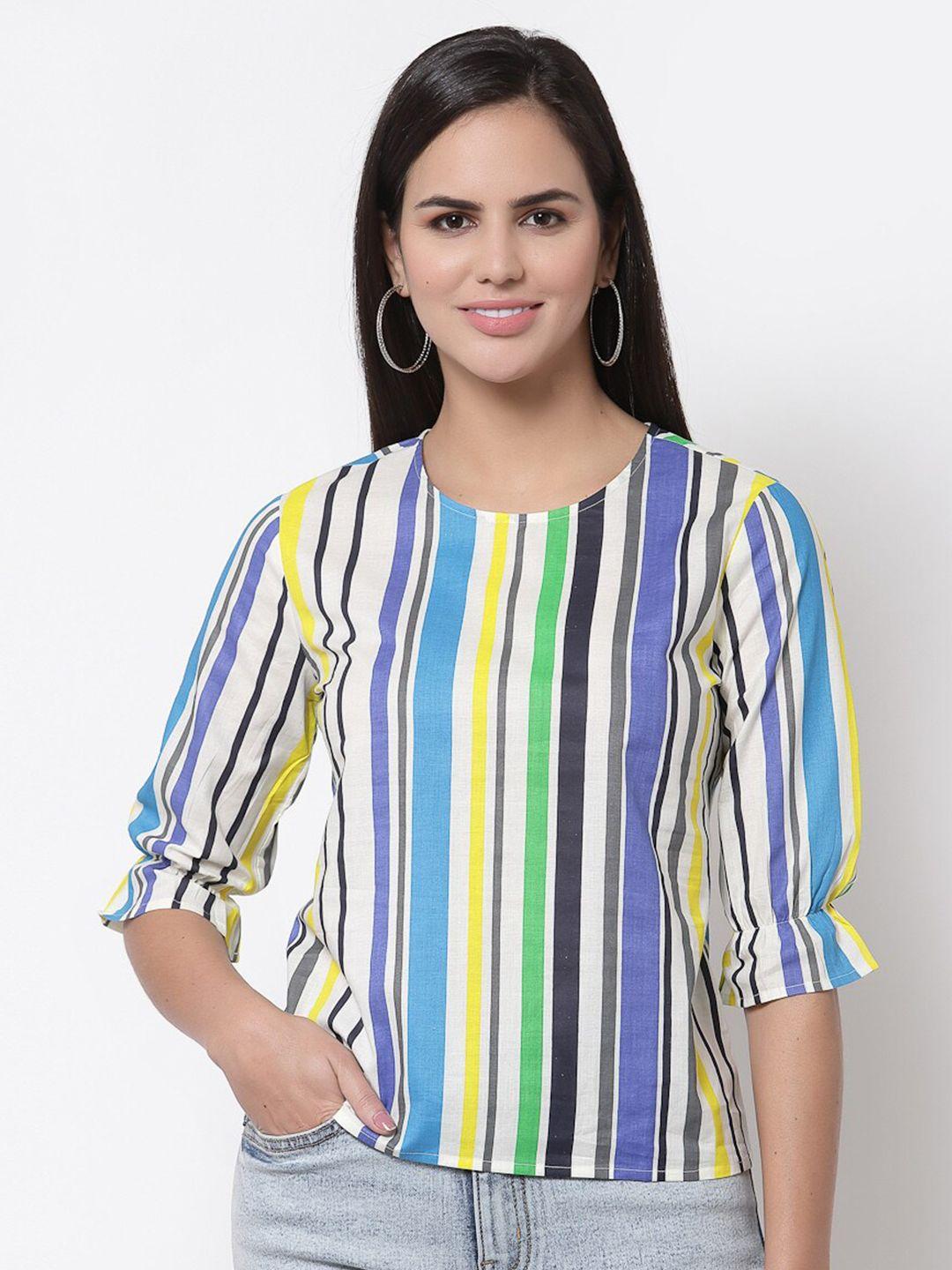 style quotient women multicoloured striped top