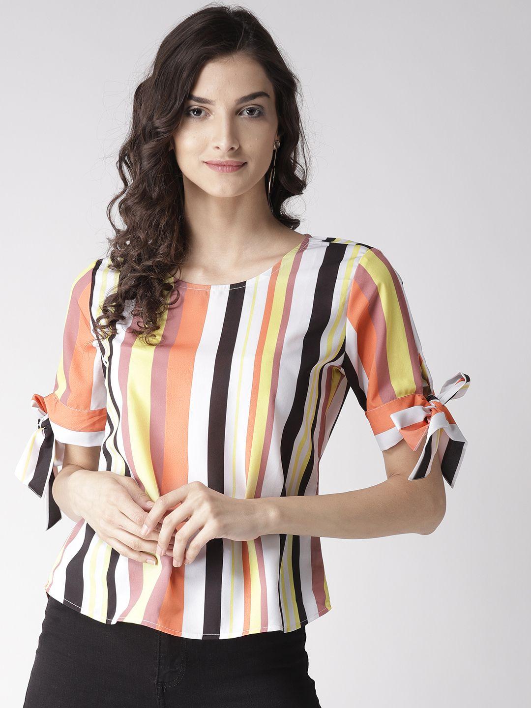 style quotient women multicoloured striped top