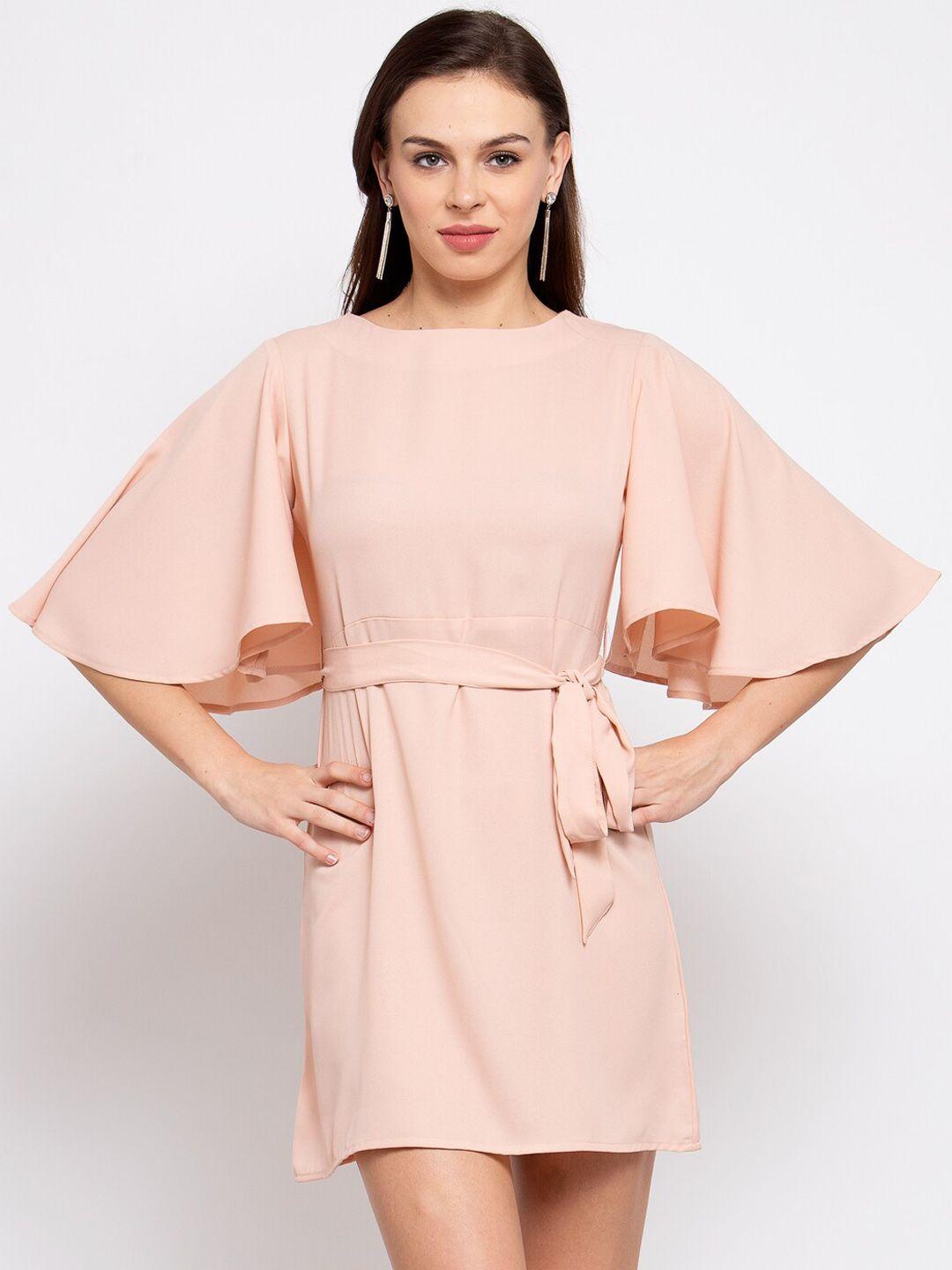 style quotient women nude-coloured solid sheath dress