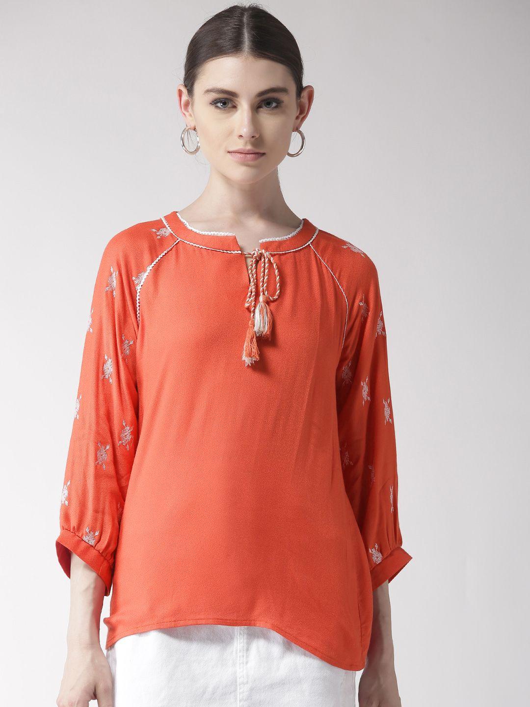 style quotient women orange solid top