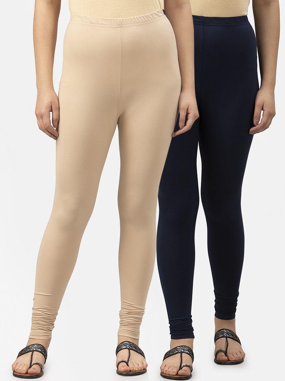 style quotient women pack of 2 solid ankle-length leggings