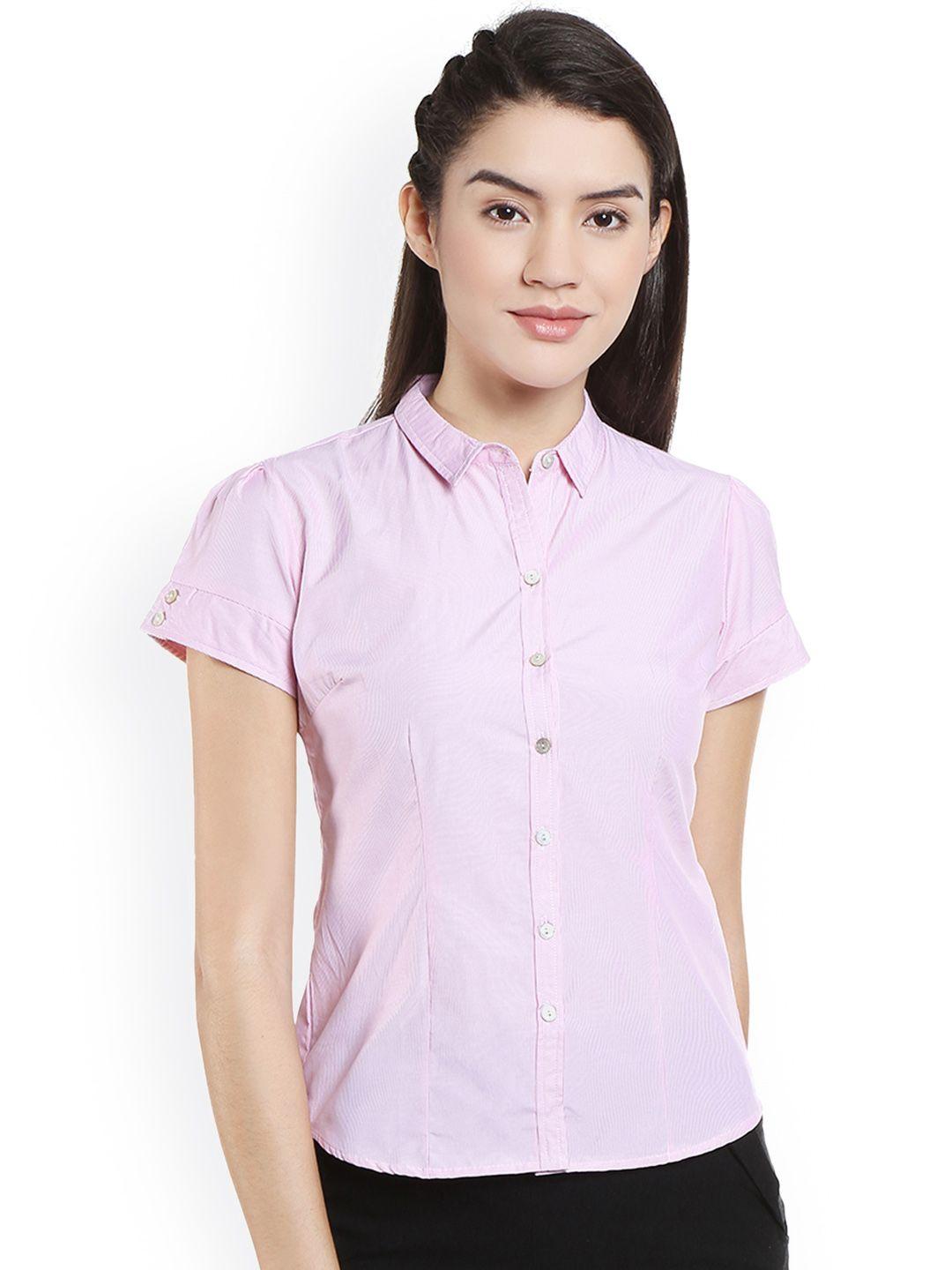 style quotient women pink solid shirt