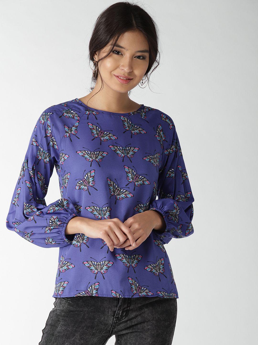 style quotient women purple printed top