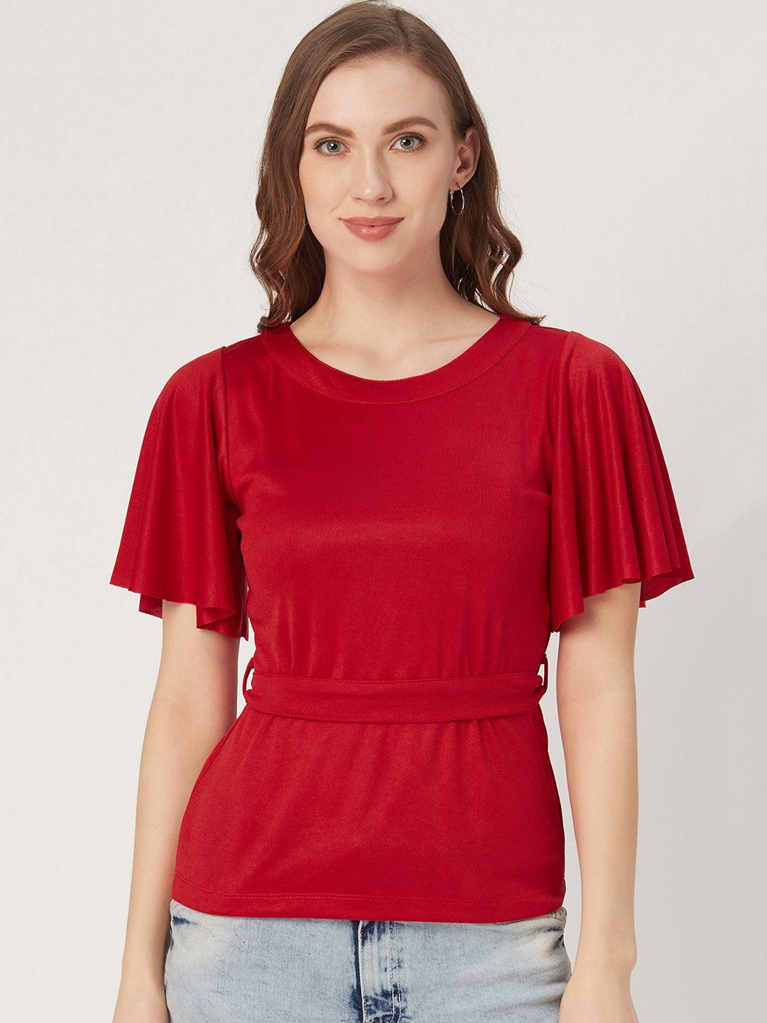 style quotient women red solid top