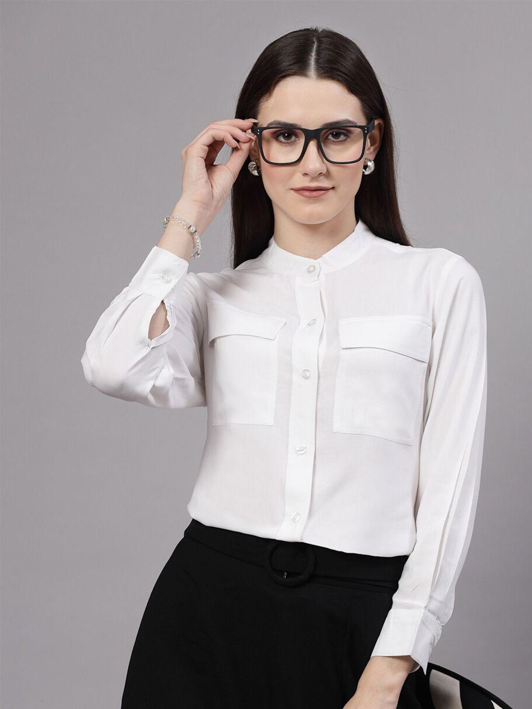style quotient women relaxed opaque casual shirt