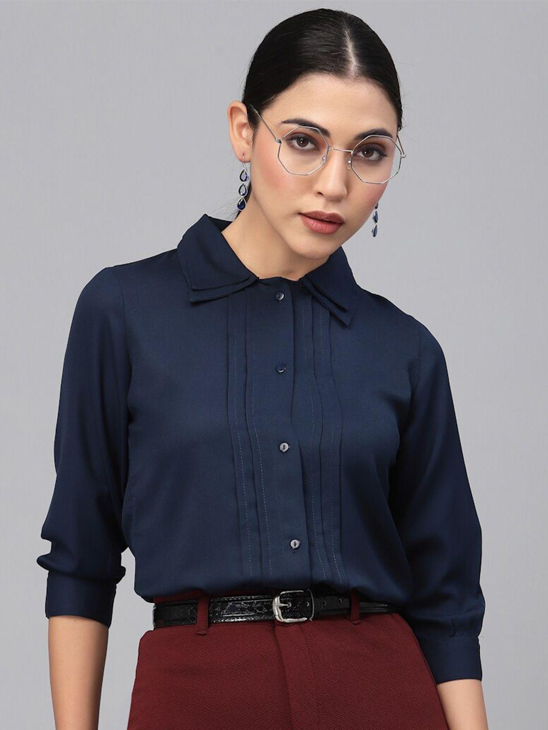 style quotient women spread collar regular fit formal shirt