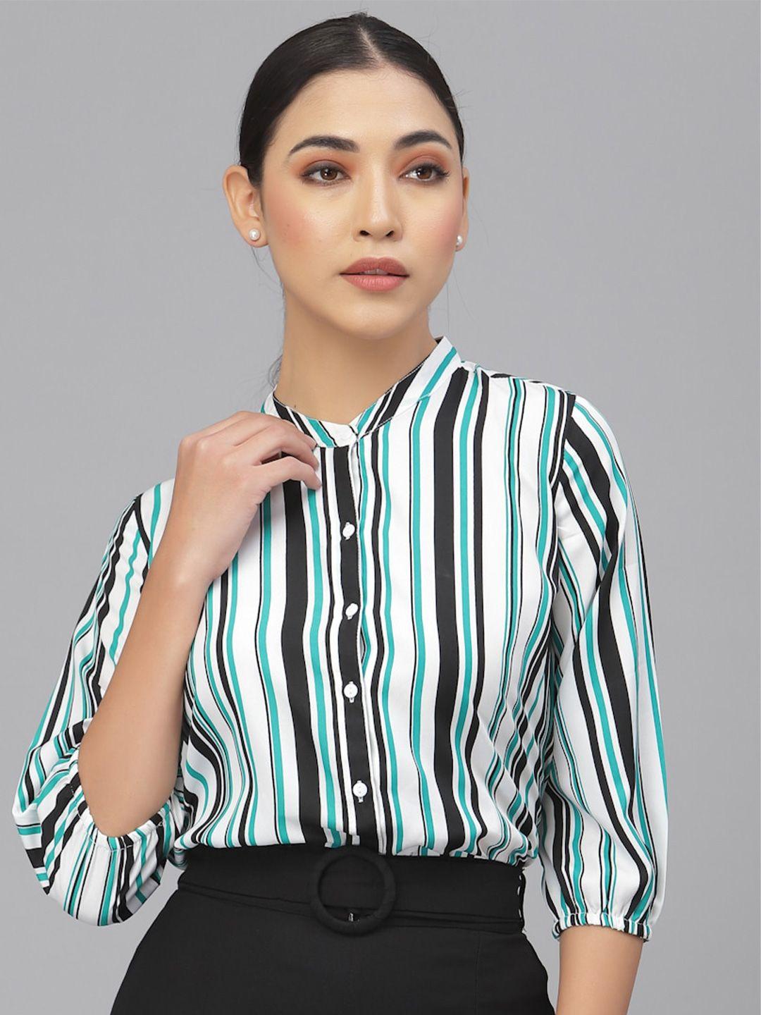 style quotient women striped regular fit casual shirt