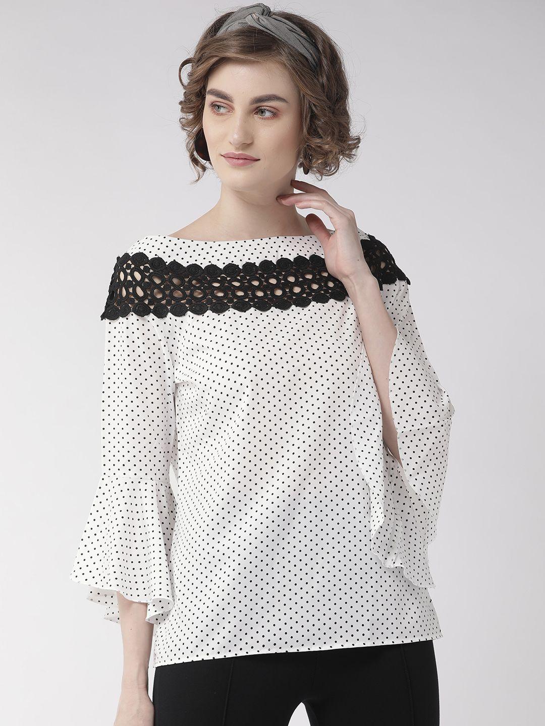 style quotient women white & black printed top