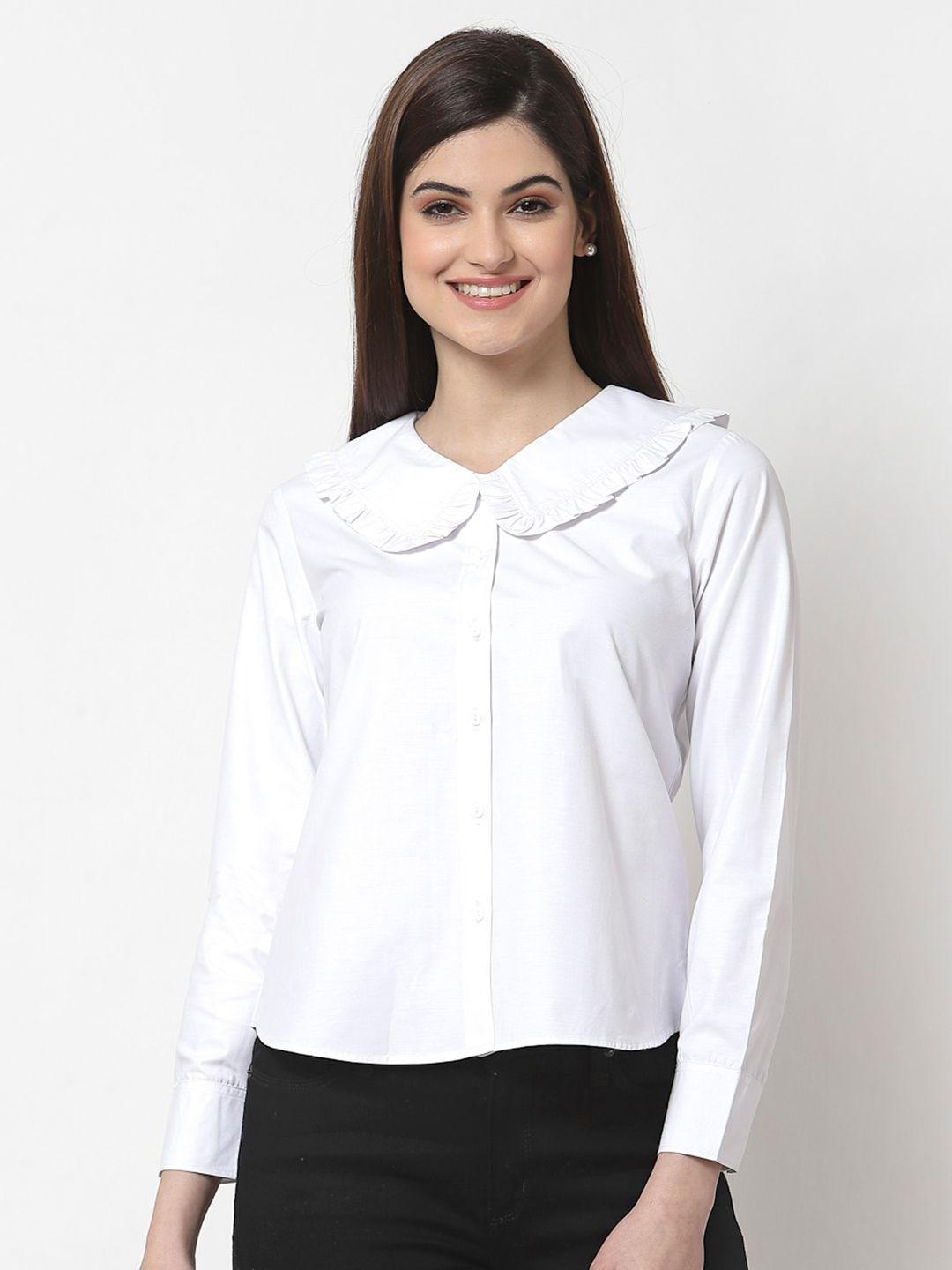 style quotient women white smart semiformal shirt