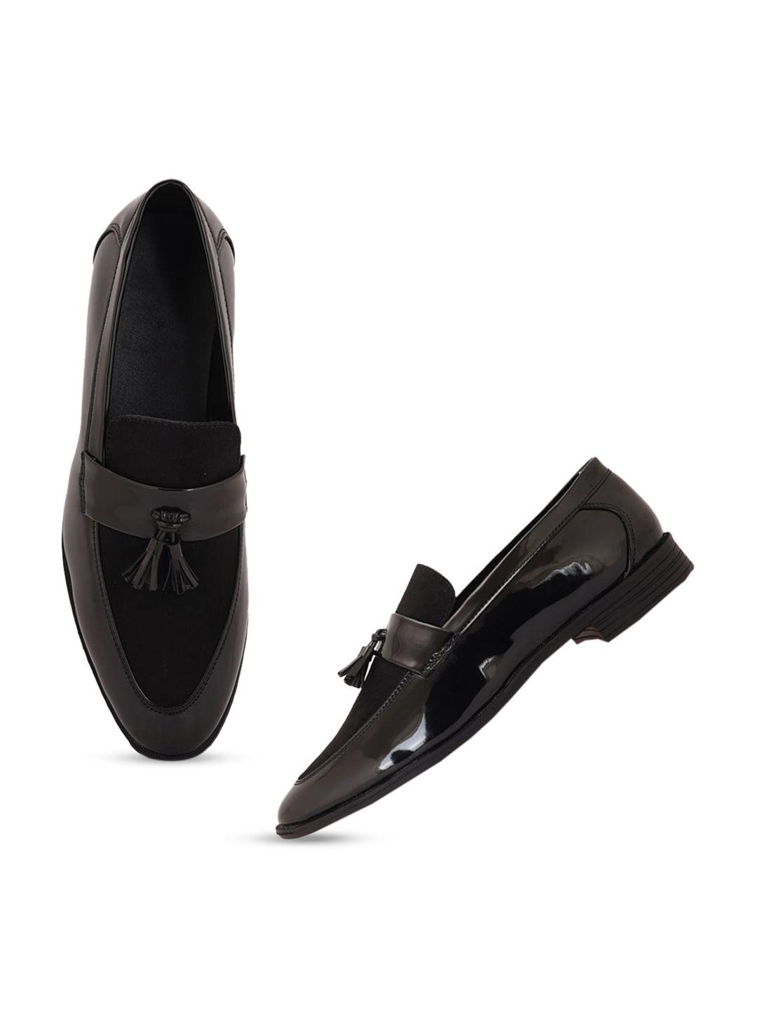 style shoes men black colourblocked loafers