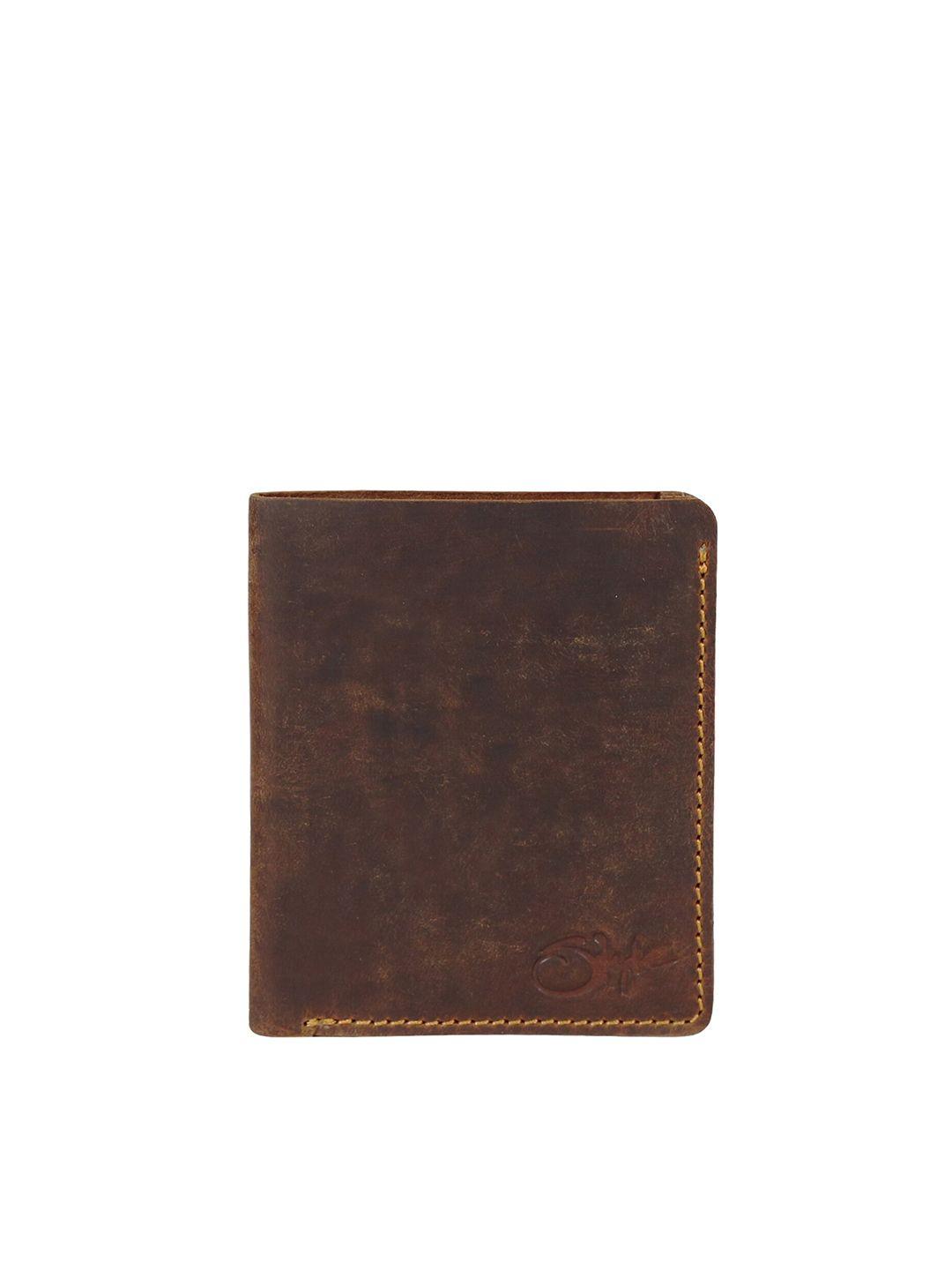 style shoes men brown textured leather two fold wallet