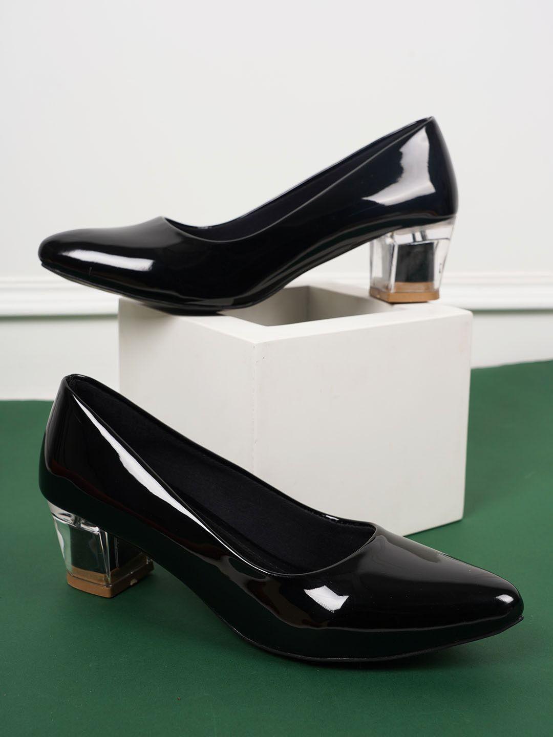 style shoes pointed toe block heel pumps