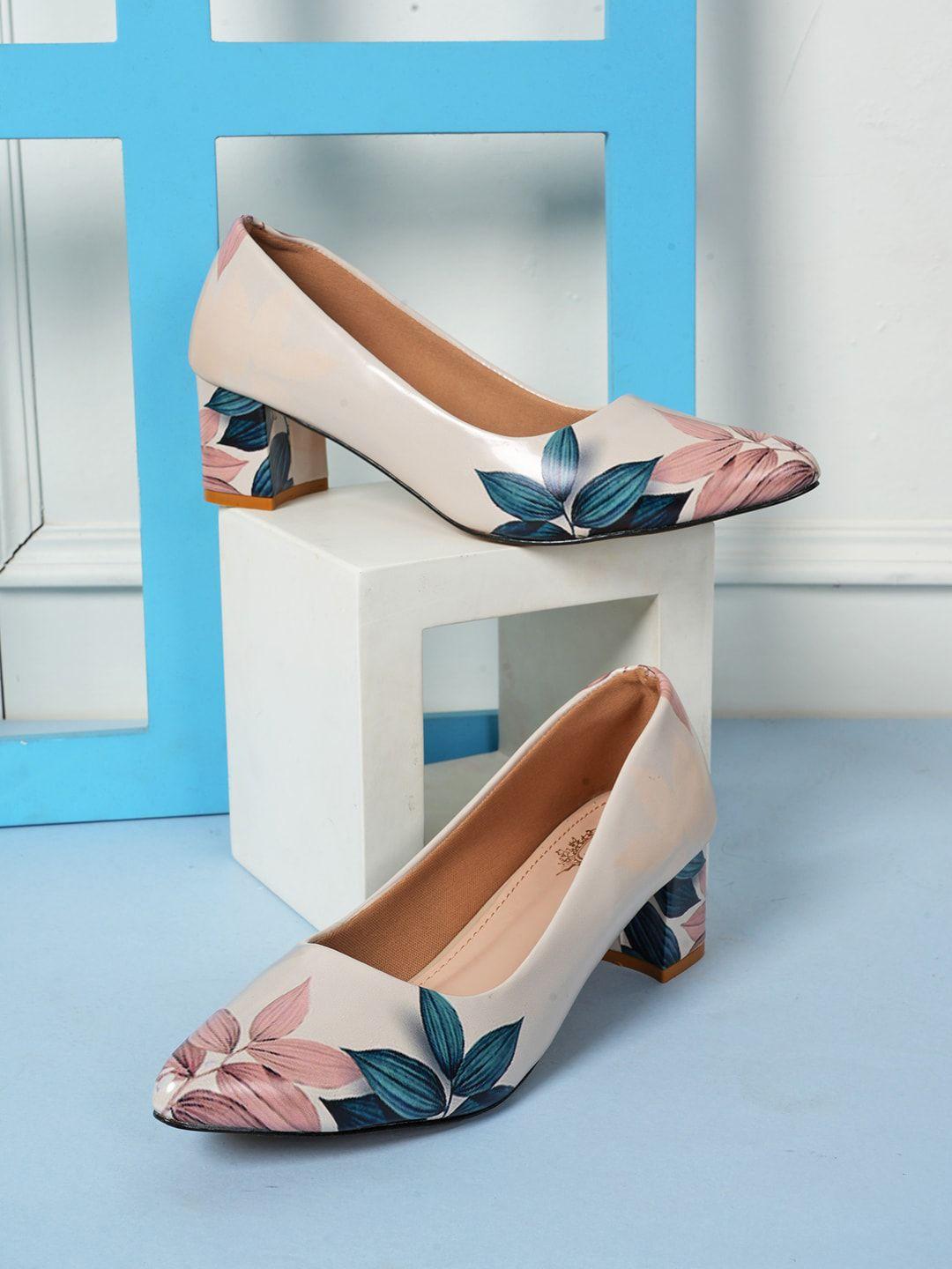 style shoes printed block pumps