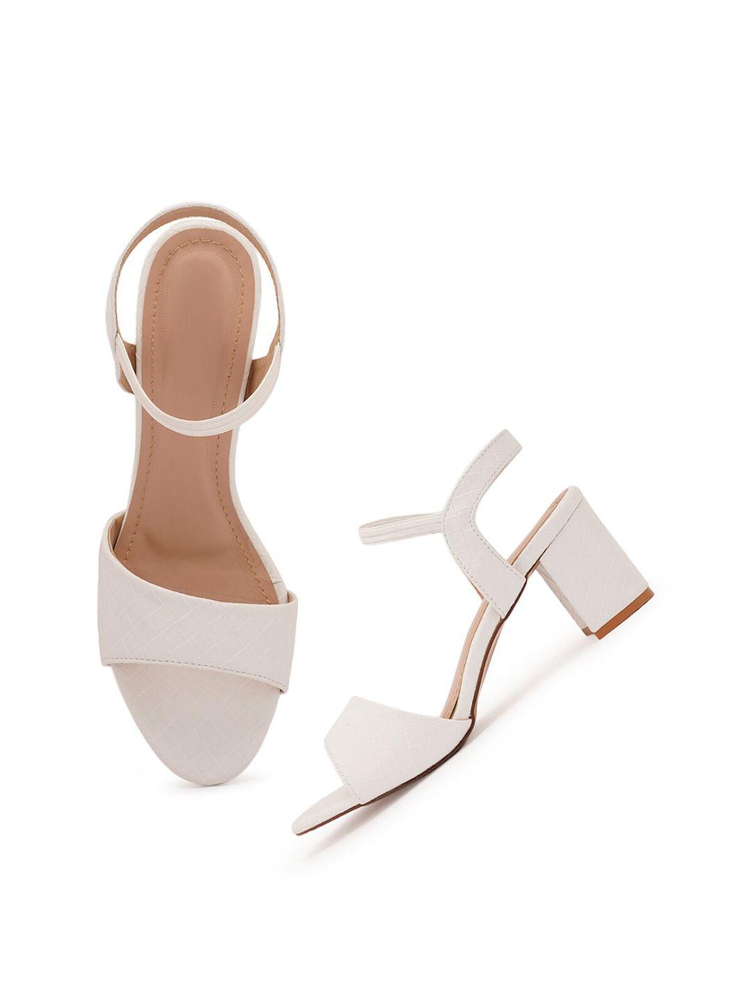 style shoes textured open toe block heels