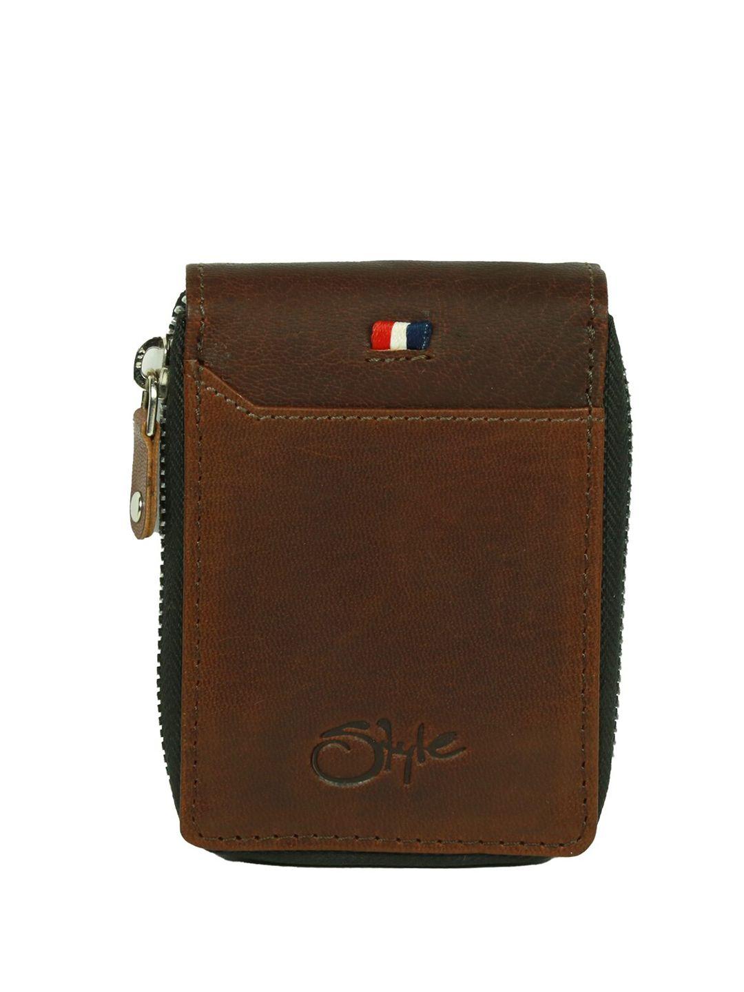 style shoes unisex brown leather card holder