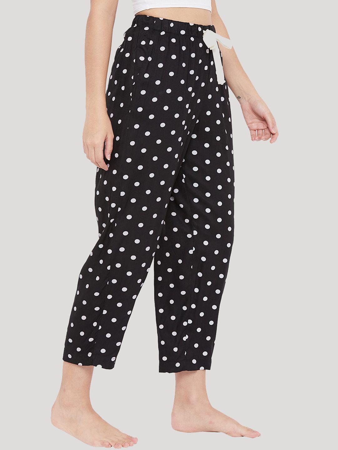 style shoes women black and white printed cotton lounge pants