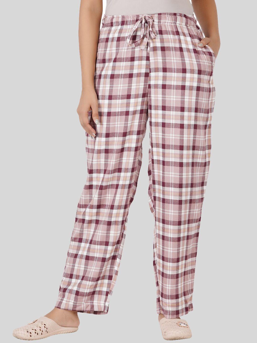 style shoes women checked mid-rise lounge pants