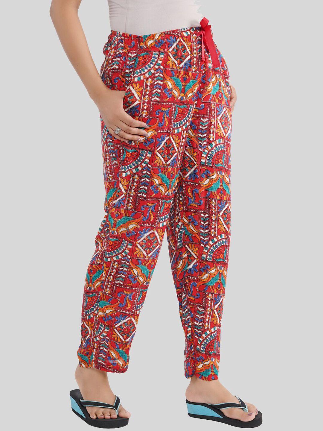 style shoes women printed mid-rise lounge pants