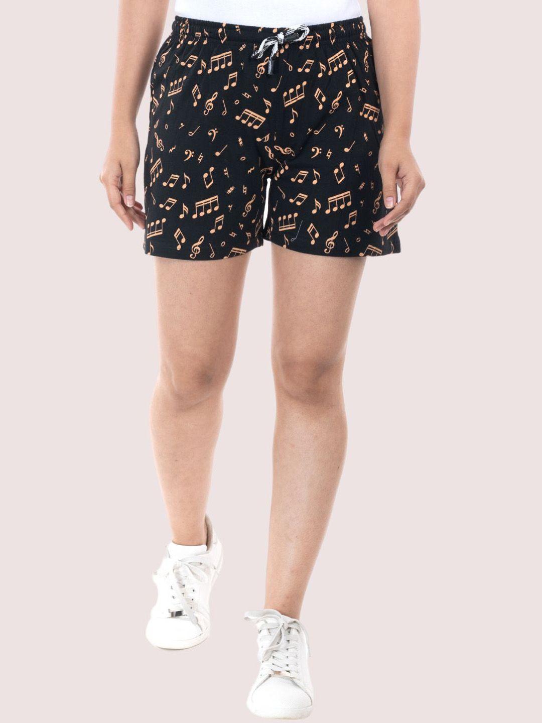 styleaone women mid-rise conversational printed shorts