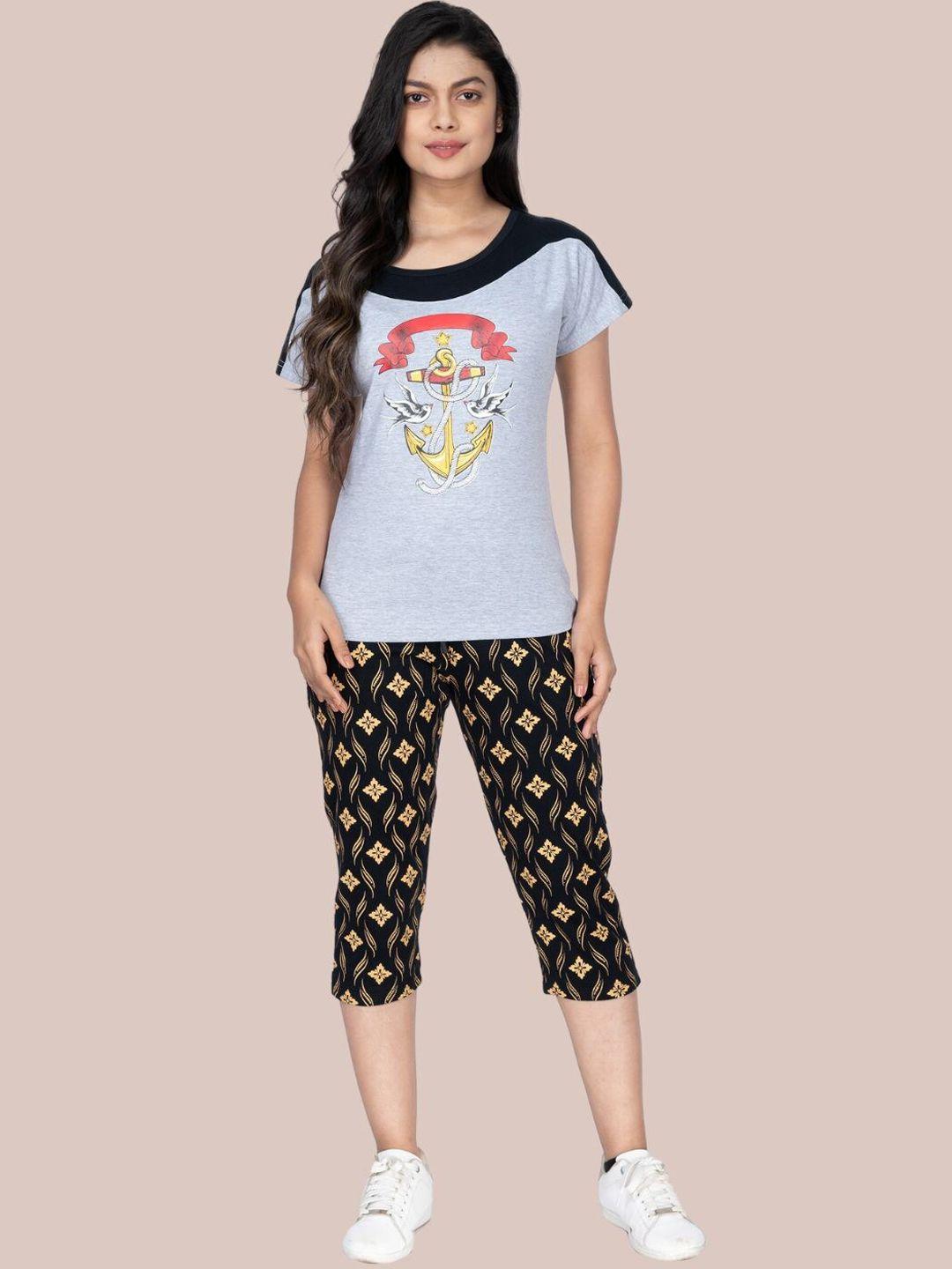 styleaone women printed t-shirt with capris