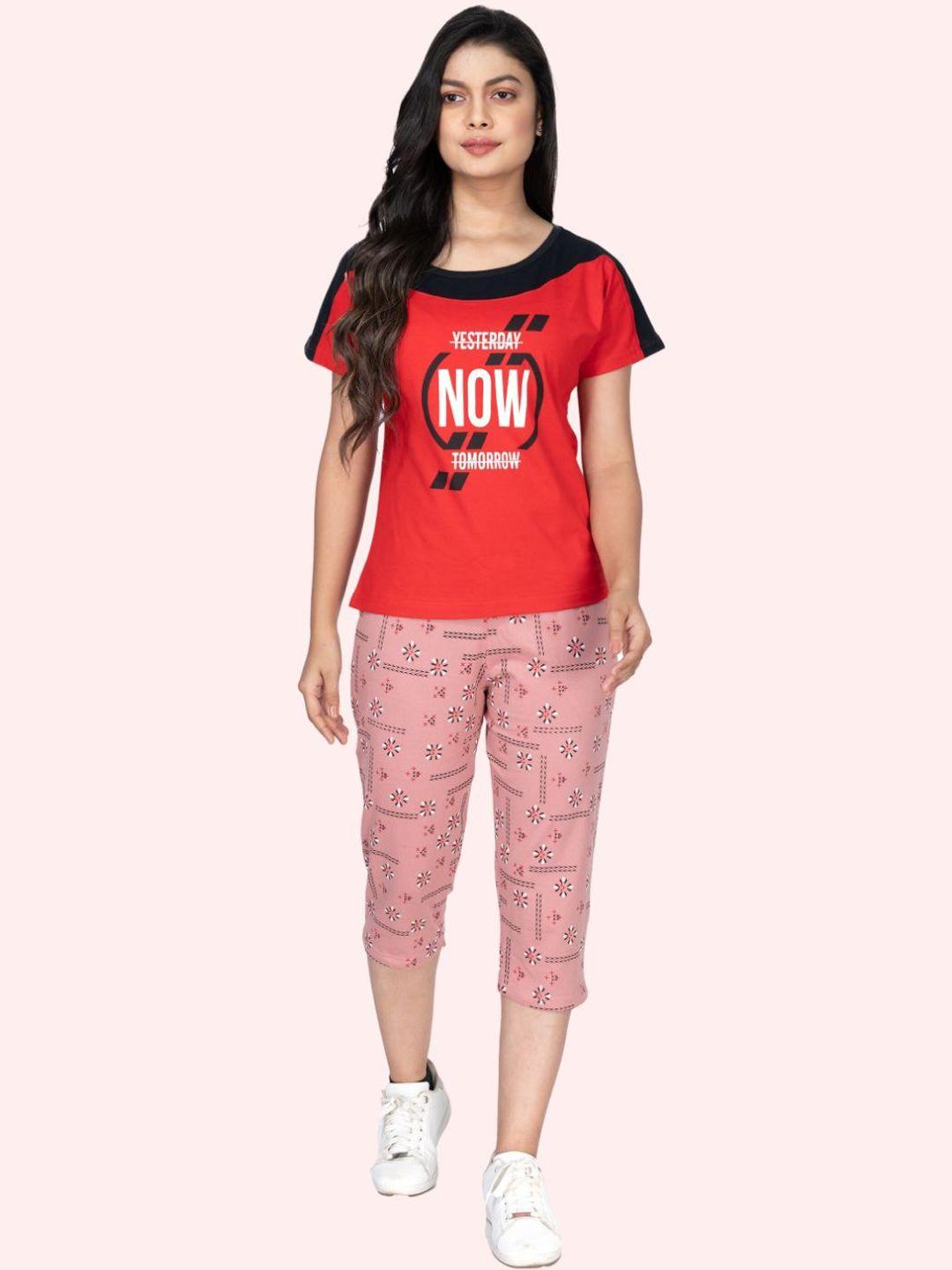 styleaone women printed t-shirt with capris