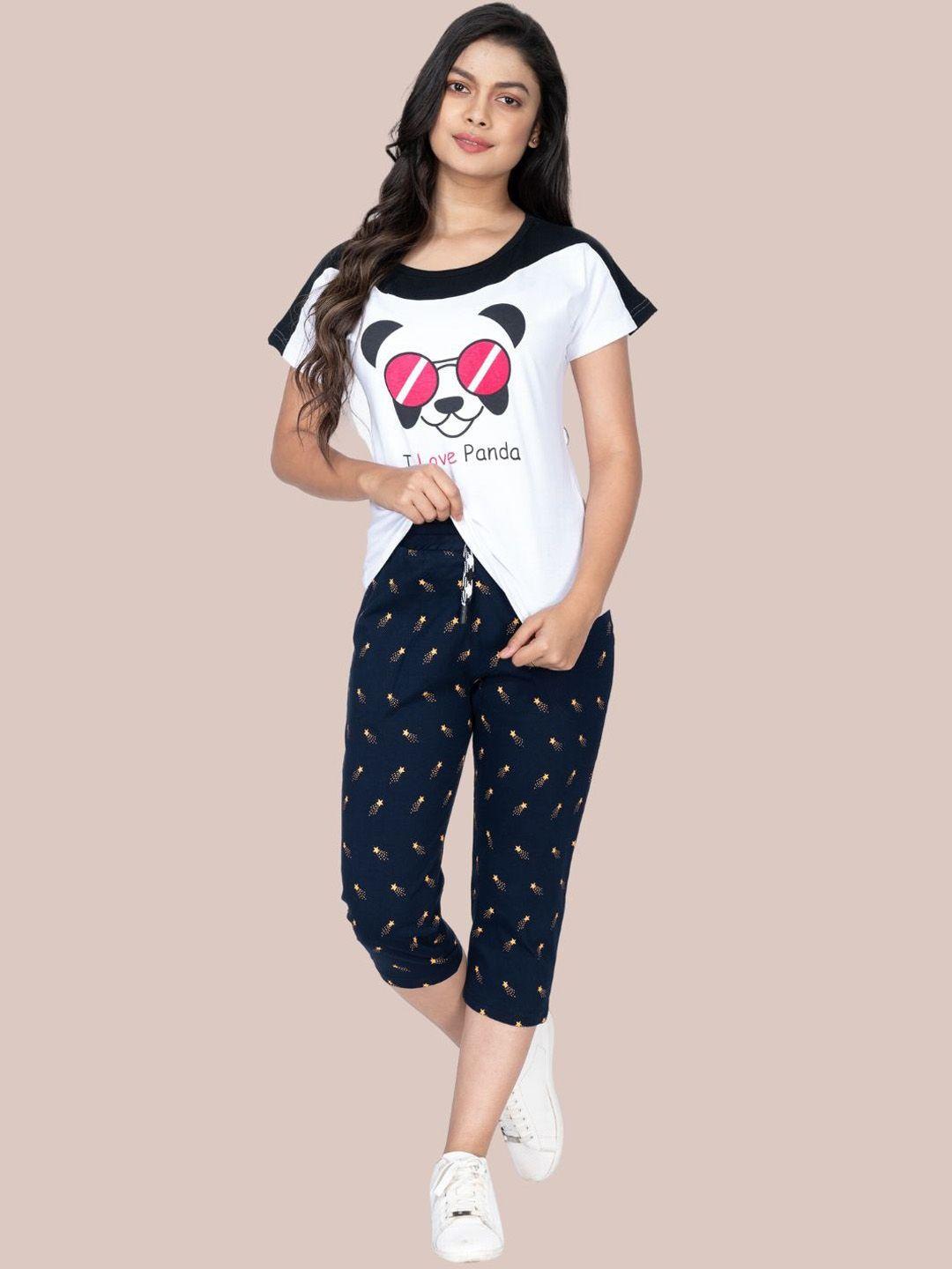 styleaone women printed t-shirt with capris