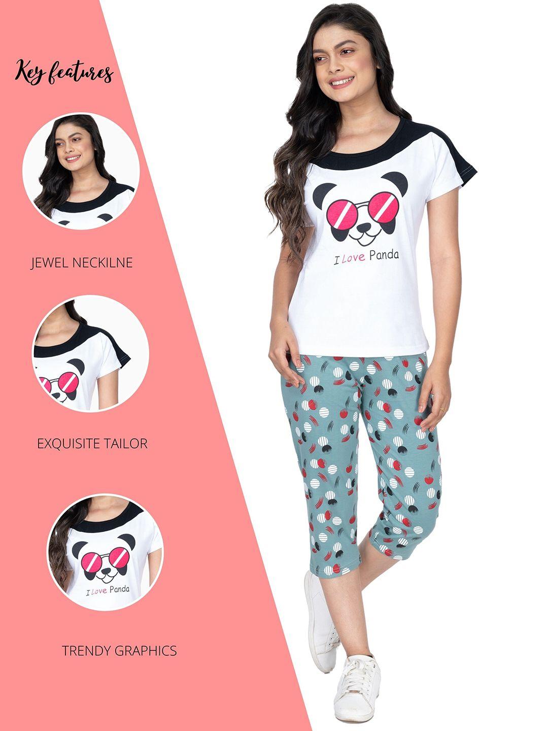 styleaone women printed t-shirt with capris