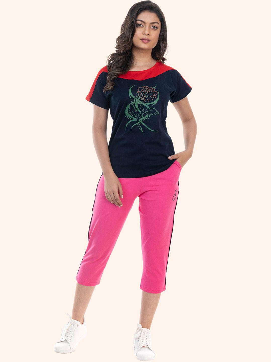 styleaone women printed t-shirt with capris