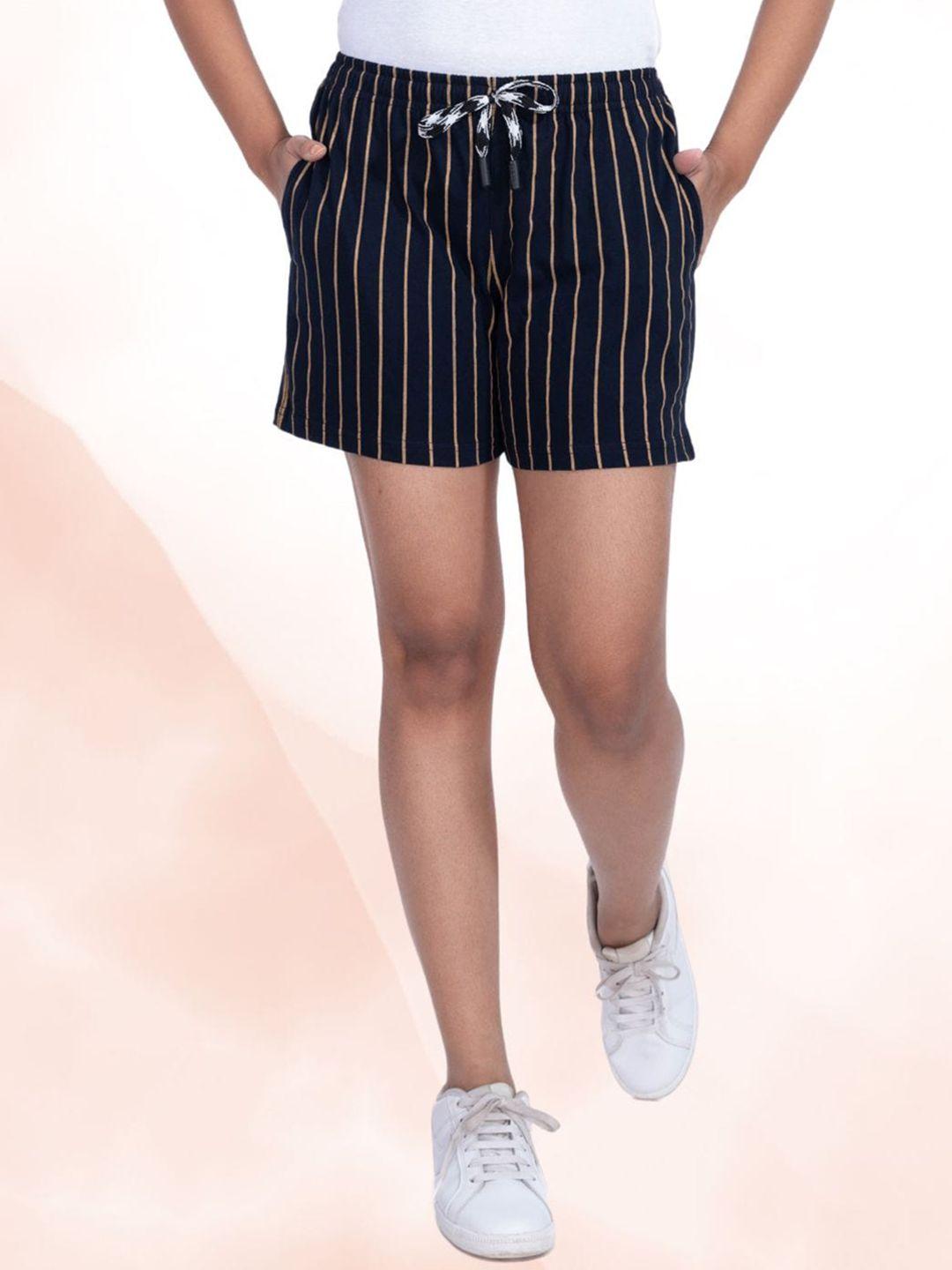 styleaone women striped cotton shorts