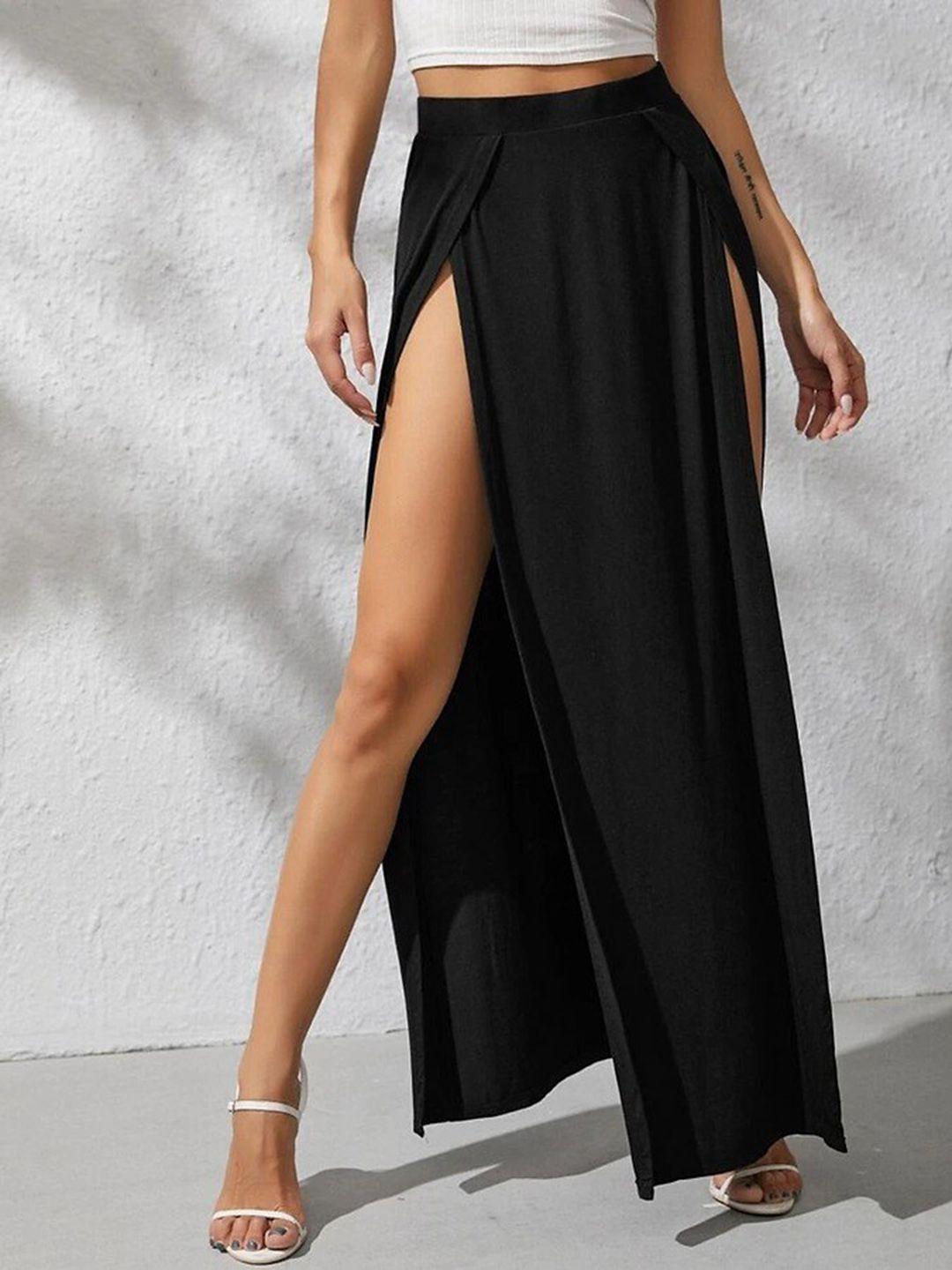 styleash straight front slit maxi skirt