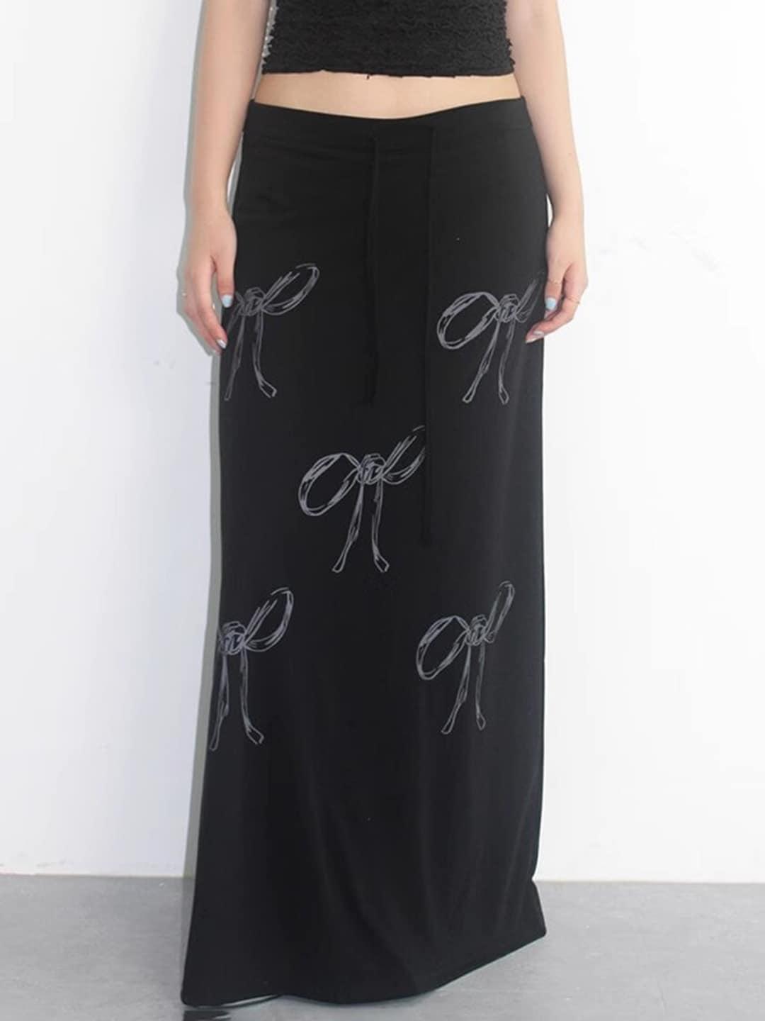 stylecast-black-printed-a-line-maxi-skirt