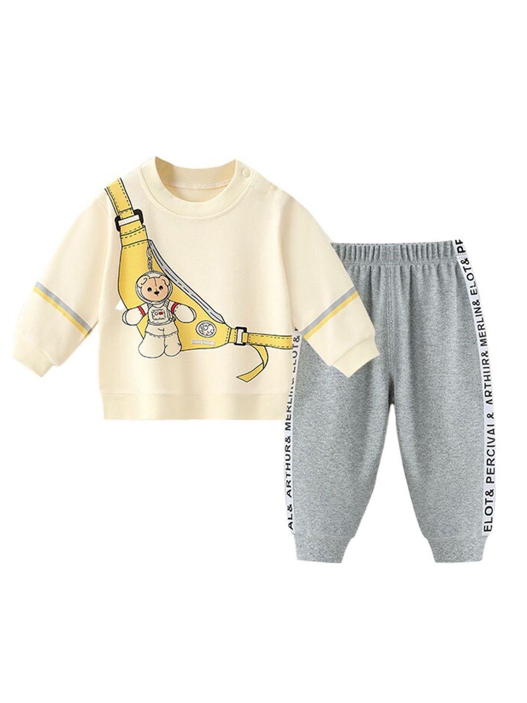 stylecast boys beige & grey t-shirt with trousers