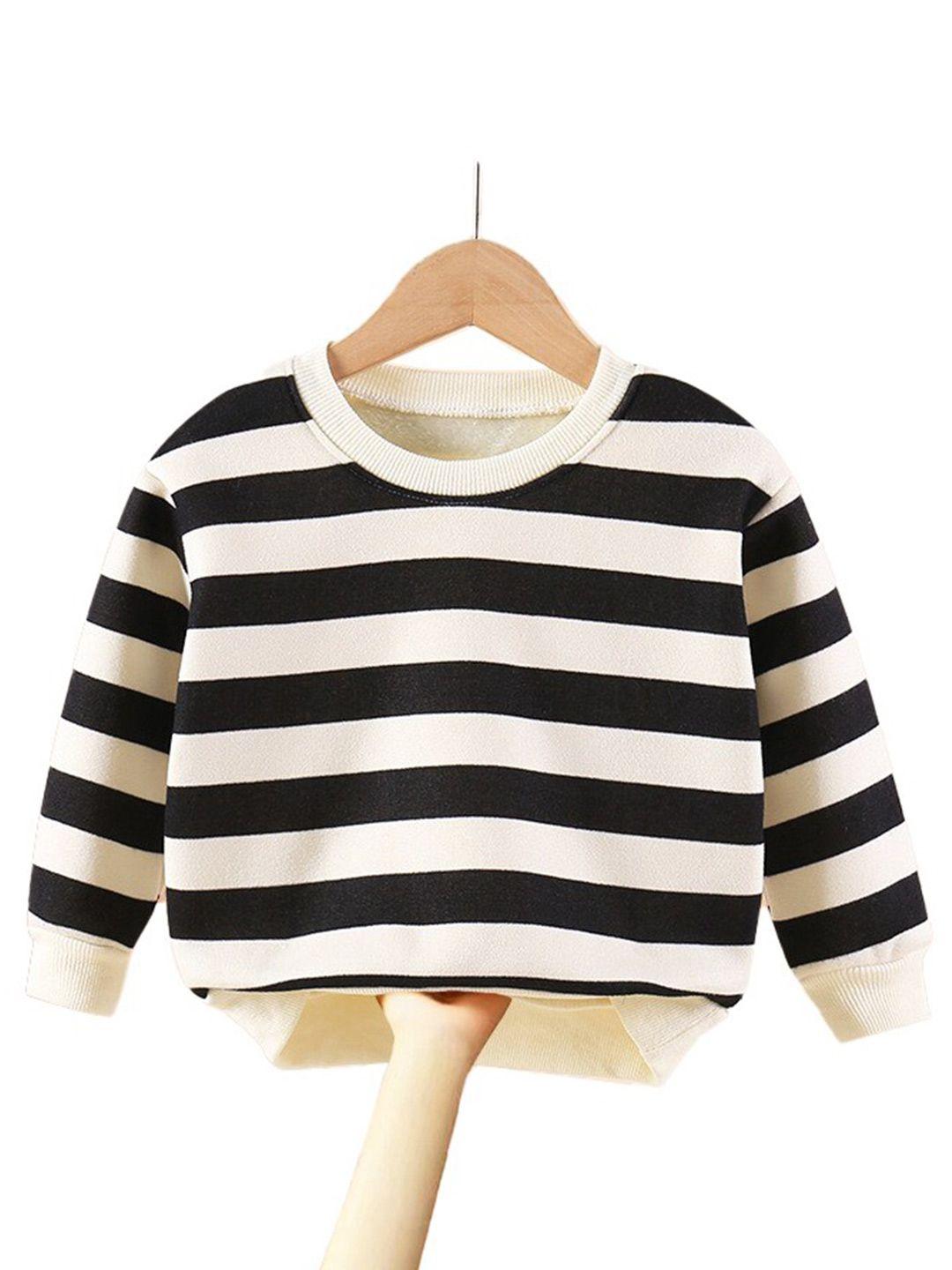 stylecast boys black & white striped cotton pullover sweaters