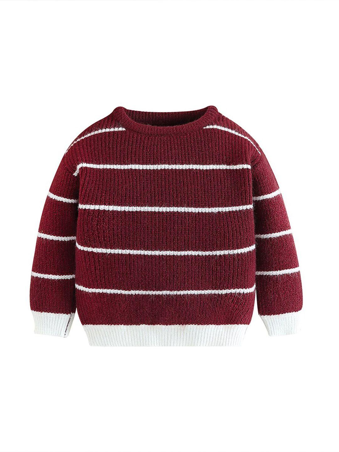 stylecast boys brown striped cotton pullover sweater