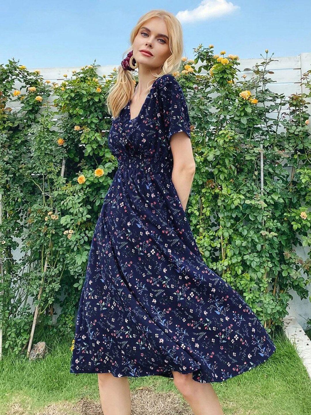 stylecast floral printed fit & flare midi dress