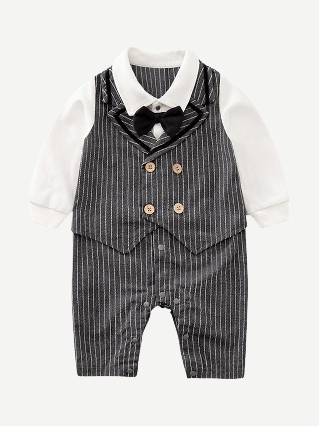 stylecast-infant-boys-black-stripes-cotton-rompers
