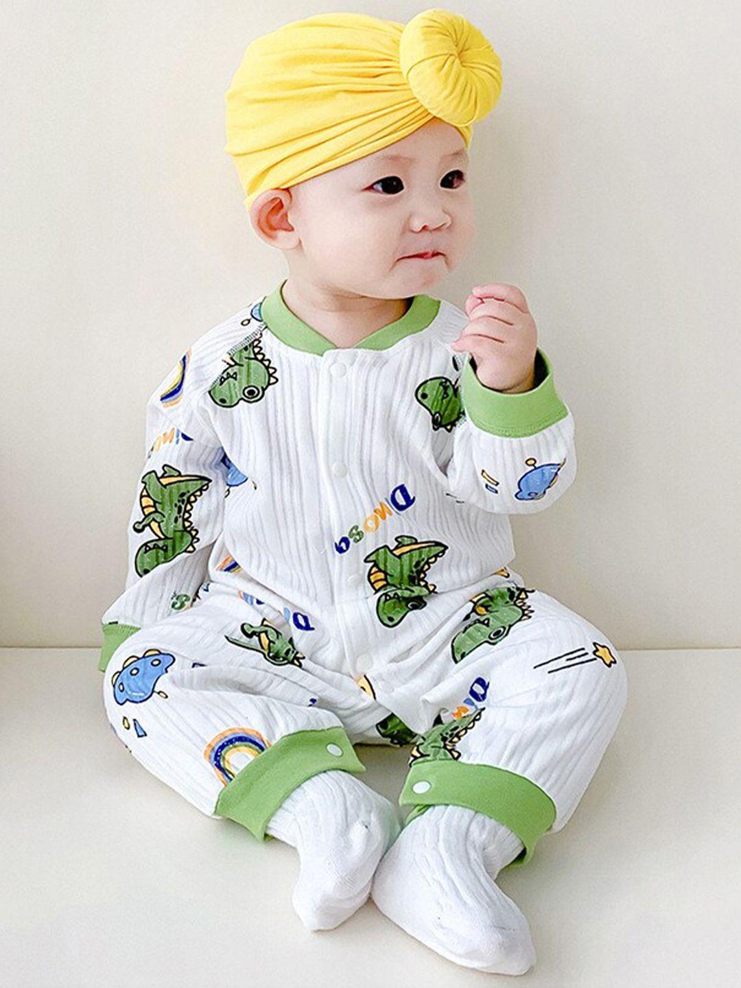stylecast infant boys conversational printed cotton rompers