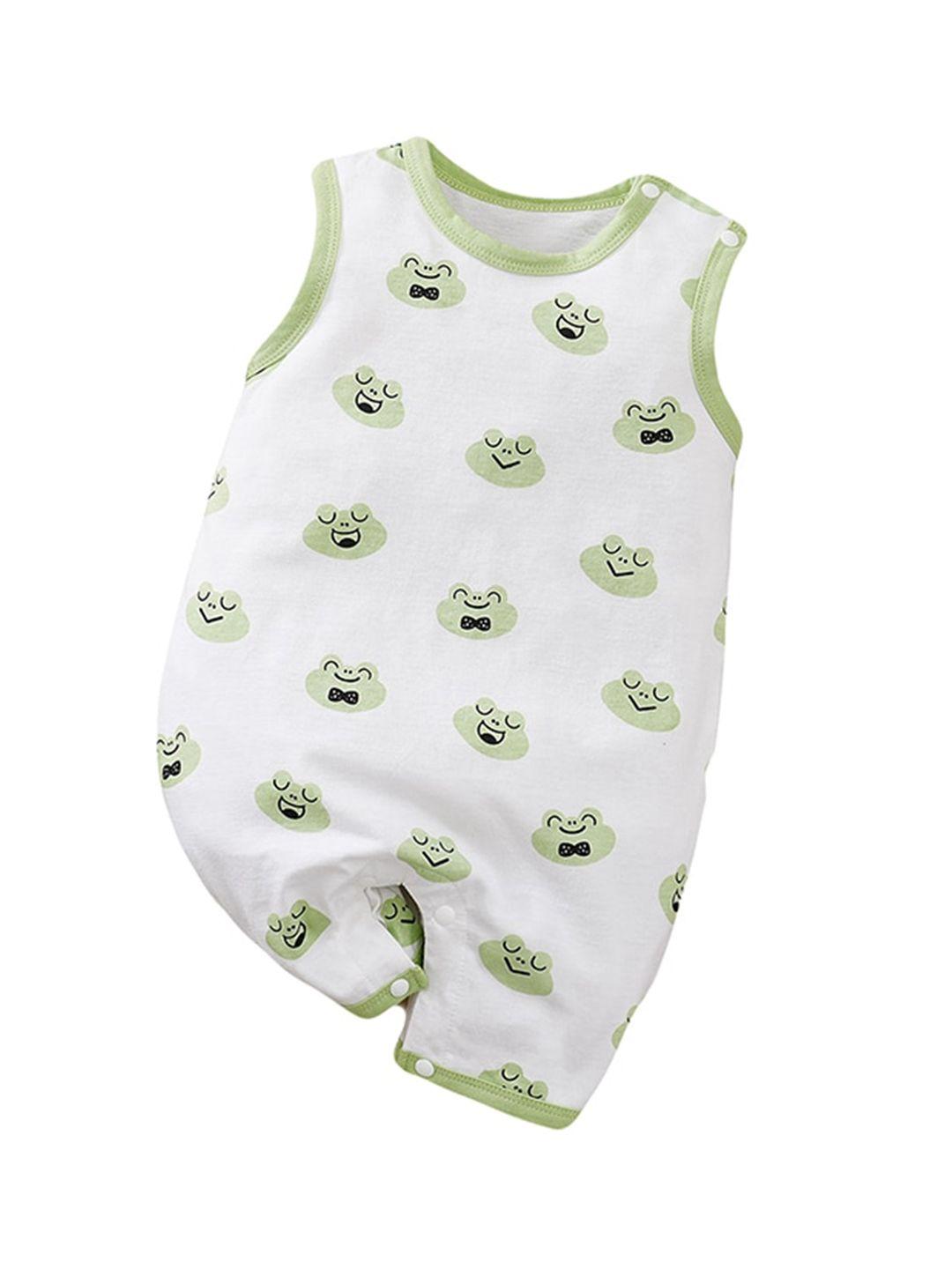 stylecast infant boys white graphic printed pure cotton rompers