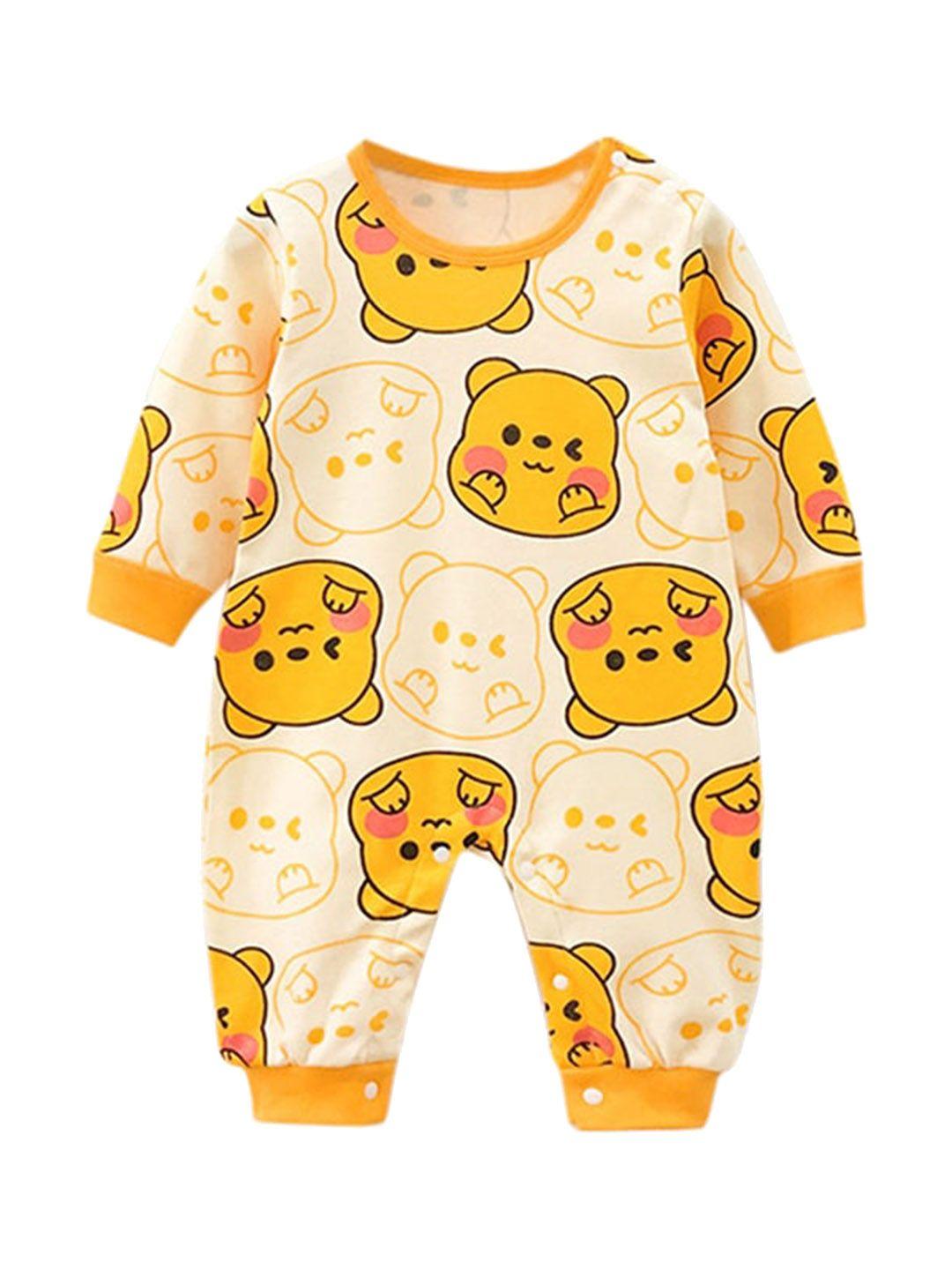 stylecast infant boys yellow printed cotton romper