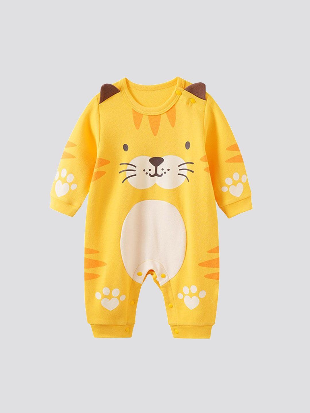 stylecast infant boys yellow printed cotton romper