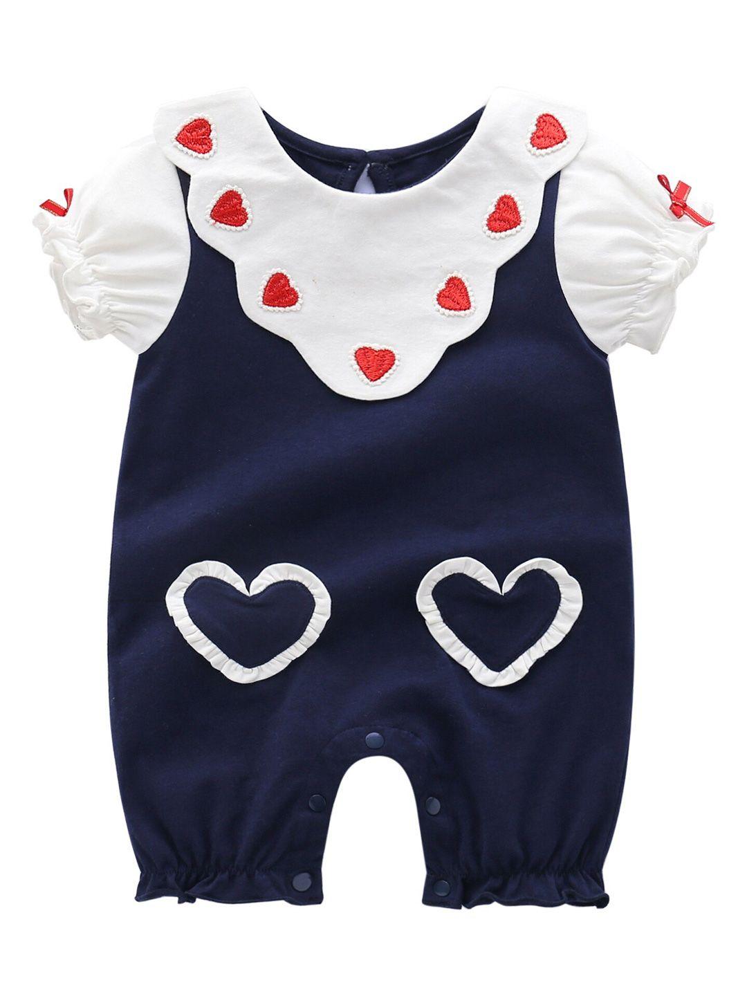 stylecast-infant-girls-navy-blue-graphic-printed-pure-cotton-romper